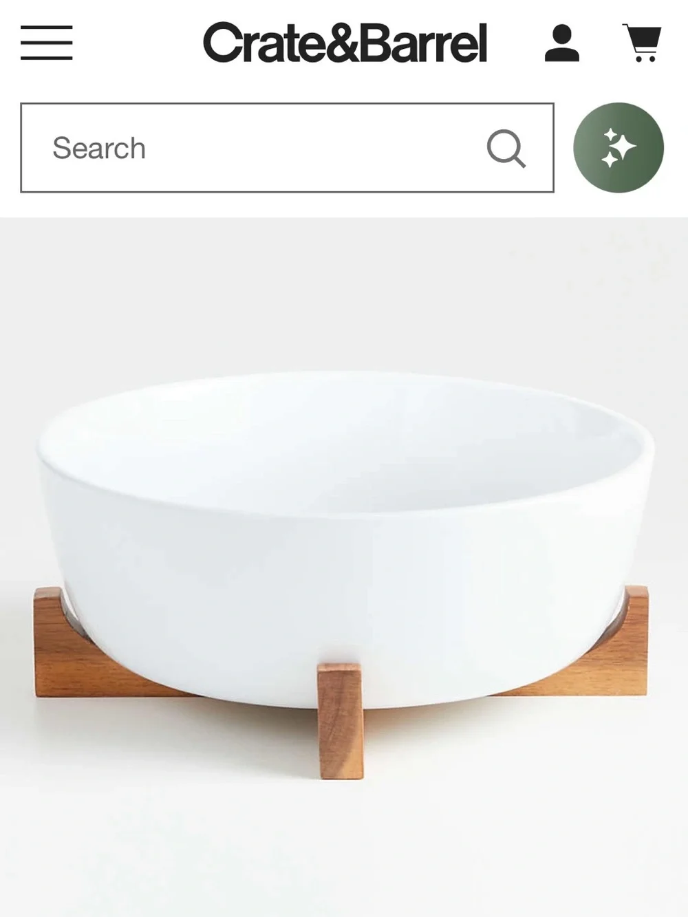 Crate&Barrel Oven-to-Table Large Serve Bowl with Acacia Wood Trivet